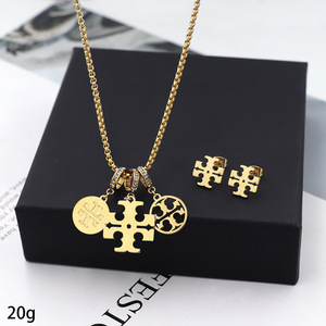 Hot Selling Fashion Stainless Steel Jewelry <strong>Set</strong> <strong>TOUSES</strong> Necklace Earrings <strong>Women's</strong> Simple <strong>Set</strong> Gift - Product Image 3