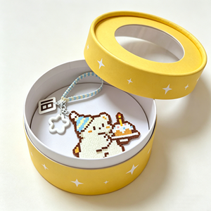 Luxury Rectangular Keychain Gift Box Reusable Paperboard <b>Packaging</b> for Perler Bead Keychain - Product Image 2