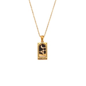 Collar con colgante <span class=keywords><strong>de</strong></span> cartas <span class=keywords><strong>de</strong></span> Tarot cuadradas <span class=keywords><strong>de</strong></span> <span class=keywords><strong>acero</strong></span> inoxidable chapado <span class=keywords><strong>en</strong></span> rodio <span class=keywords><strong>de</strong></span> oro <span class=keywords><strong>de</strong></span> 18 quilates, joyería hipoalergénica <span class=keywords><strong>de</strong></span> esmalte colorido con <span class=keywords><strong>cadenas</strong></span> - Product Image 6
