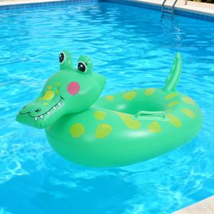 Bouée gonflable en forme de crocodile pour enfants, jouet aquatique pour piscine, matériau PVC épaissi, design animal - Product Image 2