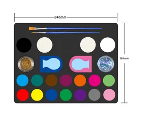 NEW 16 Colors Face Paint Set for Kids Face Paint Color Stencils Hair Chalk and Glitters