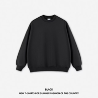 Sweat-shirt surdimensionné à col rond pour homme, coupe ample, 100% coton, manches longues, avec logo personnalisé, motif uni d'hiver