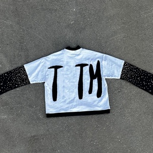 Fashion OEM Custom Streetwear Heavyweight 100% Cotton 280GSM <b>Applique</b> Patch Embroidery Vintage Eco-Friendly Boxy Men Double - Product Image 2