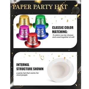 Bonne année bandeaux feuille haut chapeaux diadèmes Leis Bracelet collier frange fabricants de bruit pour enfants nouvel an fête jeu fournitures - Product Image 4