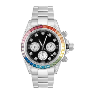 Colorful 3A Zirconia Stainless Steel Analog Watch with 22mm Leather Band Water Resistant round Dial - Product Image 6