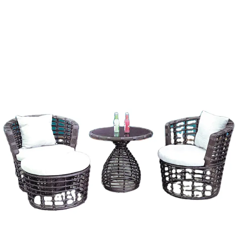 Conjunto de muebles de mimbre para jardín, muebles de exterior G02, gran oferta