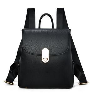 Vintage <b>Small</b> <b>Backpack</b> Shoulder Bag Women Soft PU Leather Crossbody Bag Multifunction Casual Lady Handbag - Product Image 2