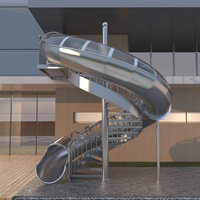 Escalier en colimaçon gain de place pour intérieur avec glissière en acier forgé/aluminium/acier inoxydable 304, escalier en colimaçon extérieur en métal avec glissière