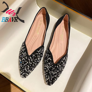 Zapatos Planos de Mujer con Perlas y Decoración de Diamantes de Imitación, Estilo de Caña Alta con Cierre de Cremallera, para Uso Diario, Fiestas y Vestidos, Parte Superior de PU, Tendencia de Moda de Verano - Product Image 5