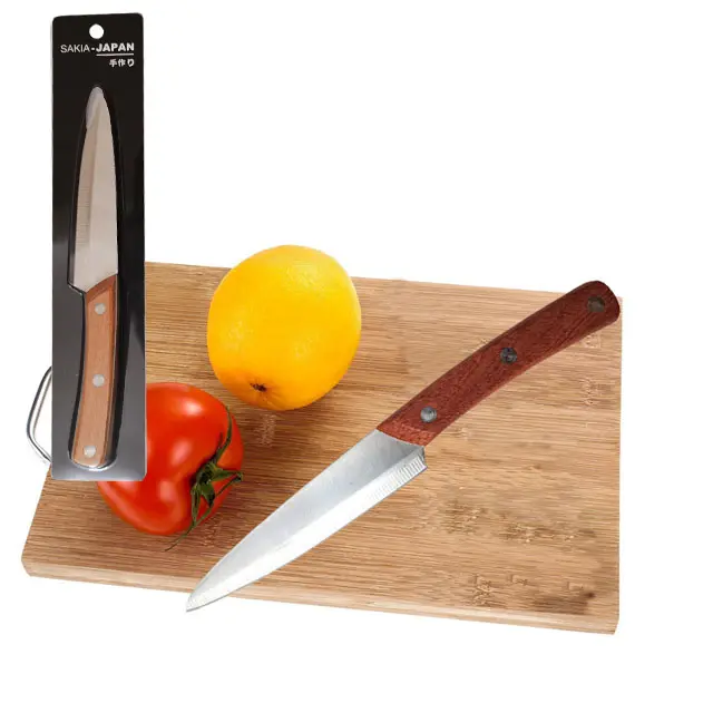 Couteau à fruits santoku en acier inoxydable de 5 pouces avec manche en bois, meilleure vente au Vietnam