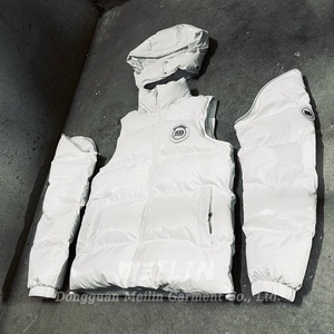 Custom Winter Cropped <b>Down</b> <b>Jacket</b> Zip up Coat ultra Light <b>Duck</b> Goose Embroidery logo Padded Bubble Puffer <b>Jacket</b> for Men Women - Product Image 6