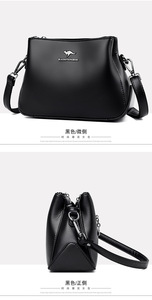 กระเป๋าแฟชั่นสะพายข้างดีไซน์ใหม่กระเป๋าแมสเซนเจอร์สะพายไหล่หนัง PU กระเป๋าโท้ทลำลองหรูหราสำหรับผู้หญิงกระเป๋าซิป - Product Image 4