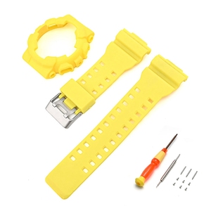 2 en 1 TPU Rubber Band and Protective Watch Cover Kits pour GLS <span class=keywords><strong>100</strong></span> GAX100 <span class=keywords><strong>GA</strong></span> 110 120 140 Soft Rubber Resin Watch Strap - Product Image 5