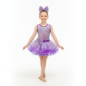 Disfraz de Danza Jazz Rojo para Niñas, Vestido Tutú con Lentejuelas en Forma de Corazón, Falda de Tul con Capas Brillantes para Navidad y Actuaciones Escénicas - Product Image 5