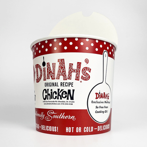 Gıda sınıfı ambalaj kızarmış tavuk kovaları tek kullanımlık özel Logo baskılı büyük patlamış mısır kabı kağıt kova - Product Image 6