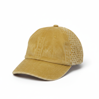 Casquette de baseball en jean déchiré couleur pêche, logo personnalisé, MOQ 100 pièces, casquette de papa en coton délavé et vieilli, style streetwear détruit