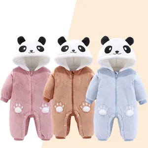 Michley Winter Pasgeboren Panda Jumpsuit Verdikte Mannelijke Baby Vrouwelijke Baby Breasted Hooded Onesie Baby Rompertjes