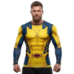 Costume de cosplay pour homme, personnage loup super-héros, vêtements de sport en polyester, t-shirt moulant, costumes - Product Image 1