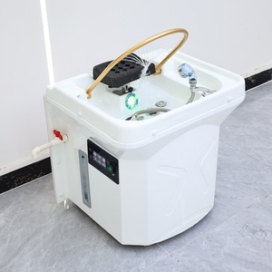 Professional Hair Washing Portable White Shampoo Sink Bowl with Spa Head Water Circulation Therapy and 60L Water Storage - Product Image 1