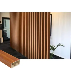 COOWIN WPC/PVC Wood and Plastic Composite Timber Partition Decoration Tube Screening Design 100*50mm