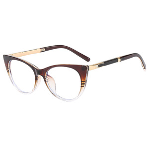 Montura de Gafas Ópticas Psn Cat Eye, Aro Completo, Lentes Transparentes Marrones, Talla Mediana para Mujer - Product Image 3