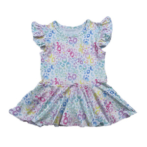 T-shirt pour enfants Qingli OEM sans droits de douane, décontracté d'été, manches courtes, col rond, t-shirt à volants pour filles, Pâques - Product Image 5