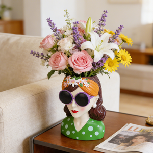 Maceta Decorativa con Forma de <span class=keywords><strong>Cabeza</strong></span> de <span class=keywords><strong>Mujer</strong></span> Creativa, Adorno de Resina con Forma de Busto de Dama para Decoración de Interiores y Exteriores - Product Image 4