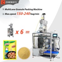 Machine d'emballage entièrement automatique multi-voies à scellage 4 côtés pour sachets de granulés d'assaisonnement MSG saveur poulet