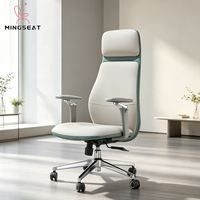Chaise de bureau de direction de luxe pour PDG, en PU, design moderne, hauteur réglable, base pivotante pour bureau à domicile
