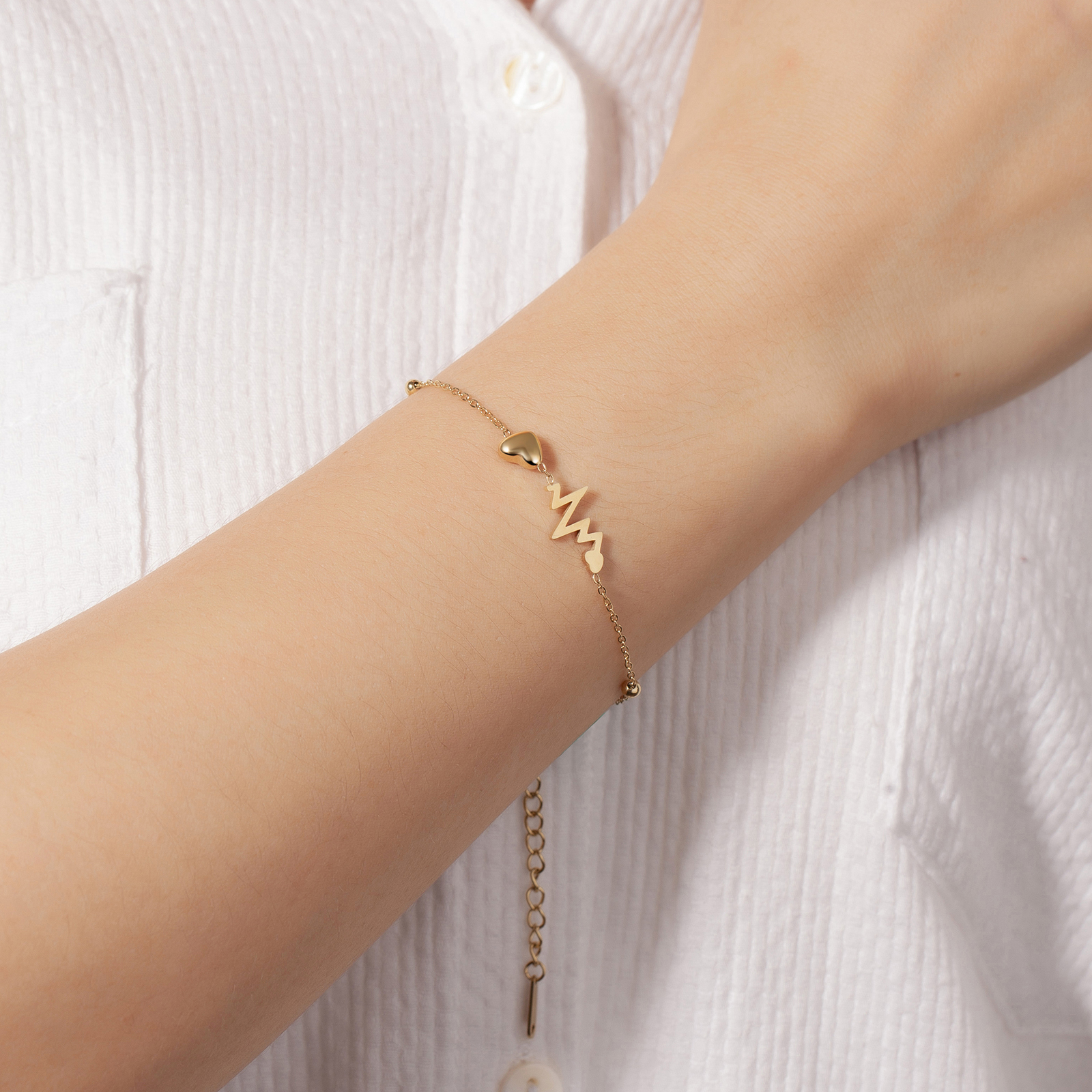 tennis bracelet stainless steel 18k gold plated