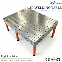 Table de soudage 3D de précision de qualité industrielle 1000*800*200mm avec base de fixation en acier pour la maintenance et l'assemblage