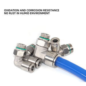 وصلة كوع <span class=keywords><strong>PL</strong></span> M5 1/4 بوصة 1/2 بوصة من الفولاذ المقاوم للصدأ 304/316، موصل سريع لخرطوم الهواء، قطع غيار هوائية، تركيبات أنابيب سريعة التوصيل - Product Image 3