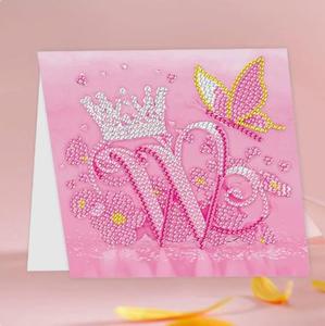 Peinture au diamant DIY, série de cartes alphabet, 26 lettres avec enveloppe - Product Image 2