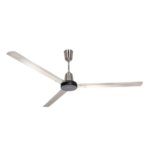 New Silver Electric Ceiling Fan with 3 Stainless Steel Blades, 79-Inch, 220V - Product Image 1