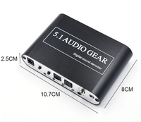 Décodeur audio numérique 5.1 Audio Rush - Convertisseur optique SPDIF coaxial vers audio analogique 5.1 canaux (sortie 6RCA)