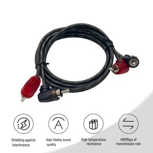 Wodexun 1m đồng nguyên chất hàng tăng gấp đôi <span class=keywords><strong>RCA</strong></span> cáp cho âm thanh xe hơi, Video, stereo, loa, <span class=keywords><strong>VGA</strong></span> kết nối, PVC Áo khoác - Product Image 2