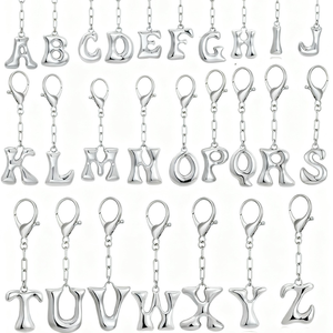 Colgante de Letra Inicial de Burbuja en Forma de Globo de Aleación Dorada, Llavero Portamonedas, Adorno de Moda para Bolsos - Product Image 4