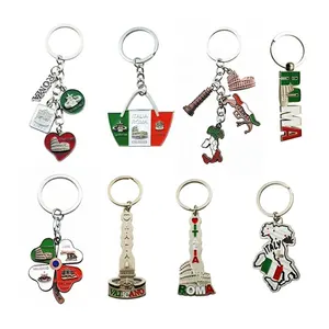 חד סטרי אמייל Keychain פנסי חמוד קרח קרם מפתח שרשרת טבעת, לוגו מותאם אישית מתכת 3D מזכרות אבץ סגסוגת Oem רך אמייל למות ליהוק