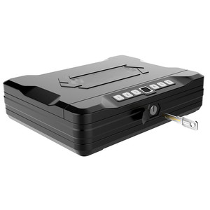Custom Portable Safe Box Pistol Jewelry Cash Hard Storage Safe Fingerprint Biometric Handgun Safe
