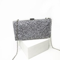 Bolso de Noche con Pedrería, Estilo Europeo, Pequeño, Cuadrado, Tipo Clutch, para Mujer