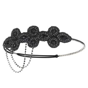 Custom 1920S Gatsby Rhinestone Tassel <b>Headband</b> Vintage <b>Beaded</b> Party Headpiece - Product Image 3