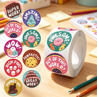 Rouleau d'autocollants décoratifs personnalisés Haoxuan, directement de l'usine, étiquettes en papier adhésif haute adhérence pour jouets éducatifs pour enfants, fournitures cadeaux