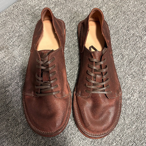 Chaussures habillées en daim à lacets pour hommes, gris foncé, couleur café, talon bas, pour le bureau et la carrière, couleur unie, résistantes à l'abrasion, cousues - Product Image 2
