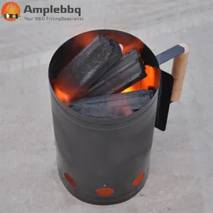 aydınlatma bir baca marş Suppliers-Fast ignition Heat Resistant Bucket Charcoal Chimney Starter For Outdoor Camping
