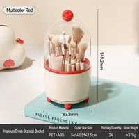 Boîte de rangement moderne pour pinceaux de maquillage en plastique rotative à 360° avec couvercle anti-poussière, support pour pinceaux cosmétiques, organisateur de bureau, rangement pour rouges à lèvres