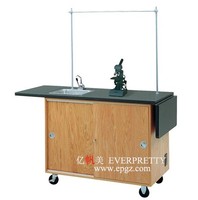Table de laboratoire de salle de classe d'université d'école mobile de panneau de résine de Offres Spéciales avec l'évier