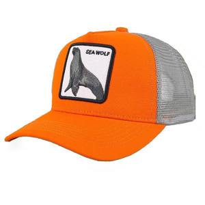 Tùy Chỉnh Trucker Hat 3D Thêu Snapback Dệt Vải Lưới Biển Sói Vá Có Thể Điều Chỉnh Cấu Trúc <span class=keywords><strong>Cap</strong></span> Ngoài Trời Bãi Biển Giản Dị - Product Image 2