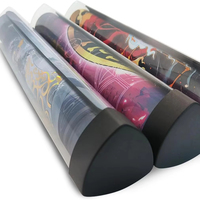 Tube de protection transparent en plastique en forme de prisme GF PM-002 pour tapis de jeu, personnalisable en couleur et impression sérigraphique, recyclable, vente en gros
