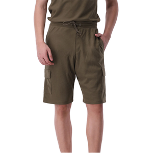 Custom Summer Thick <b>Corduroy</b> Breathable Cotton/Bamboo Fiber Drawstrings Elastic Waist Cargo Pocket <b>Brown</b> Casual Men Long Pants - Product Image 1