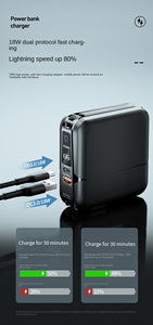 Batterie externe <span class=keywords><strong>15000</strong></span> mAh 18W Pd Chargeur portable Support de charge rapide Batterie externe Adaptateur mural avec câble - Product Image 4